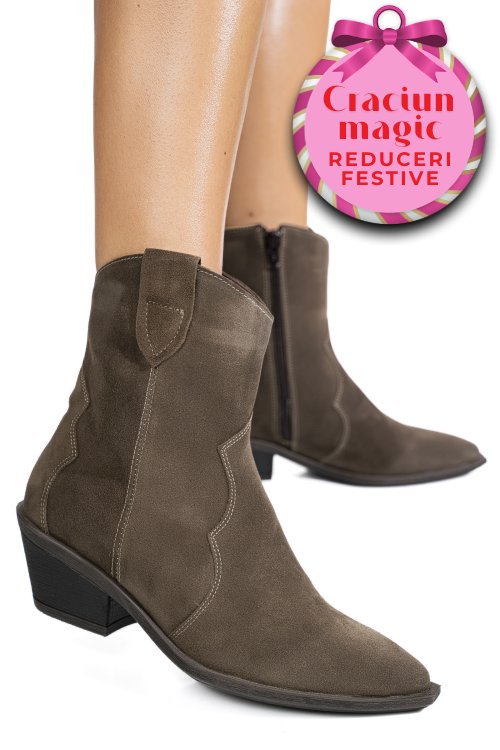 Ghete khaki piele naturala intoarsa 4s7787