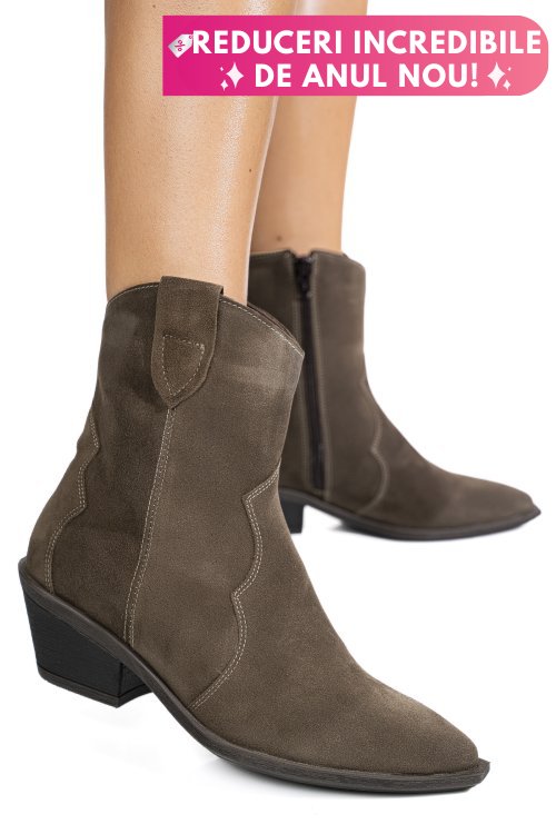 Ghete khaki piele naturala intoarsa 4s7787