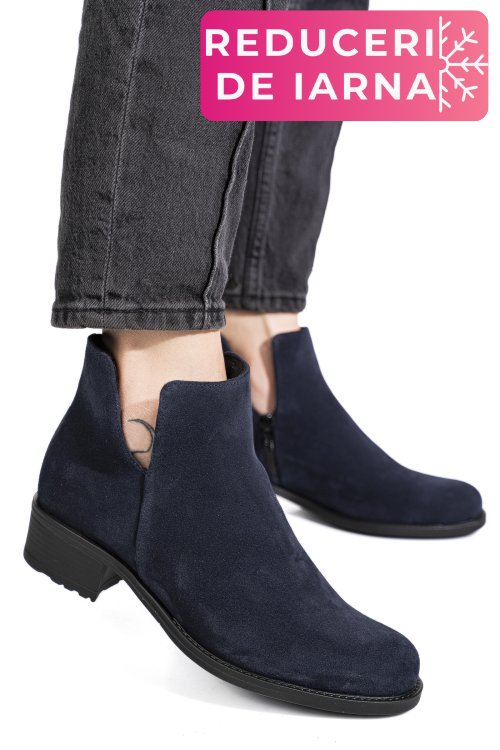Ghete bleumarin piele naturala intoarsa 0pc25nef