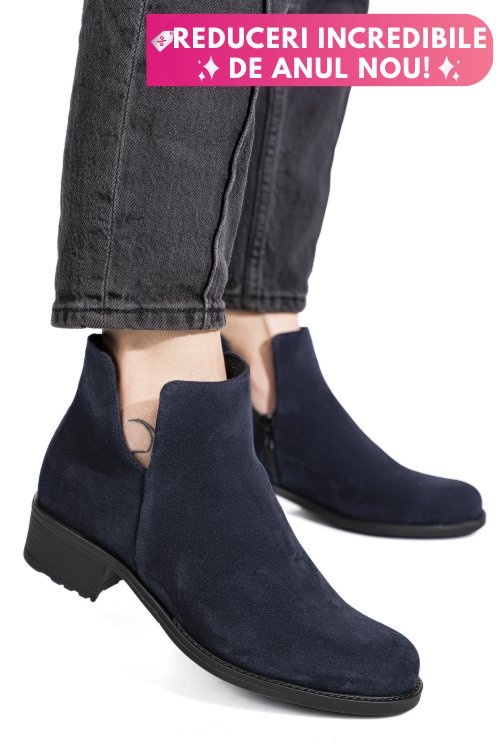 Ghete bleumarin piele naturala intoarsa 0pc25nef