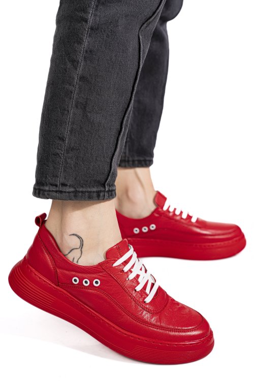 Pantofi sport rosii piele naturala 1pc0002