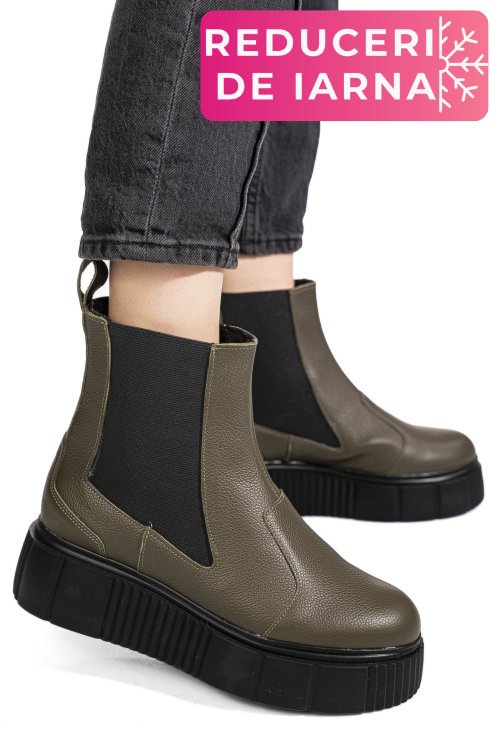 Ghete olive piele naturala 2pc01l