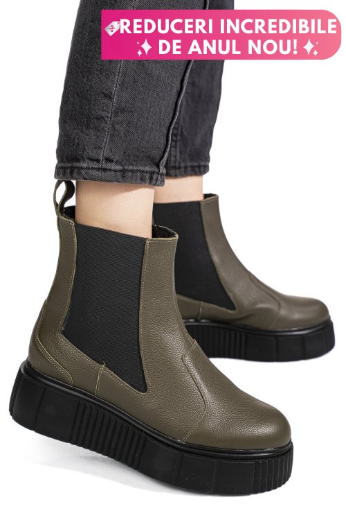 Ghete olive piele naturala 2pc01l