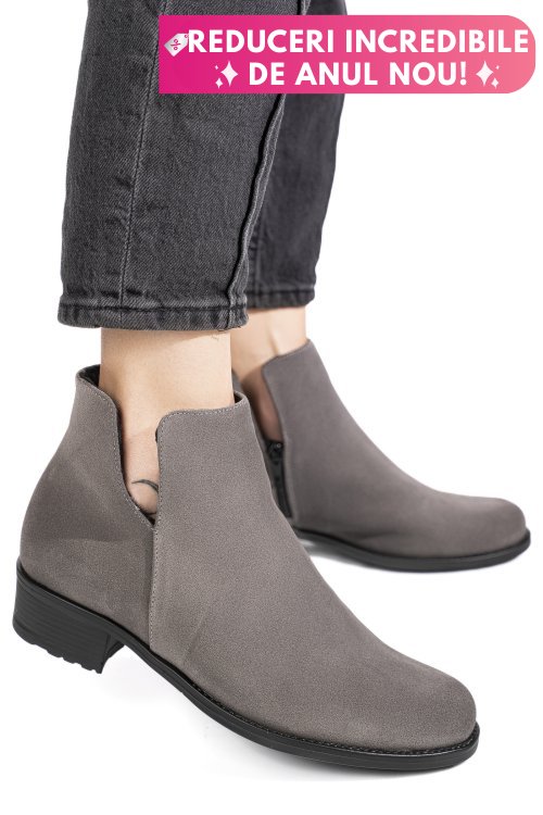 Ghete gri piele naturala intoarsa 0pc25nef