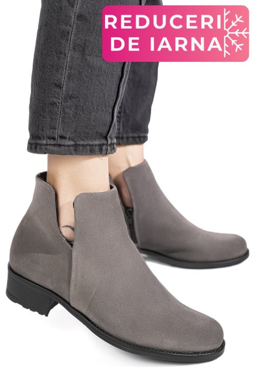 Ghete gri piele naturala intoarsa 0pc25nef