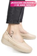 PANTOFI BEJ PIELE NATURALA 0PC5MM