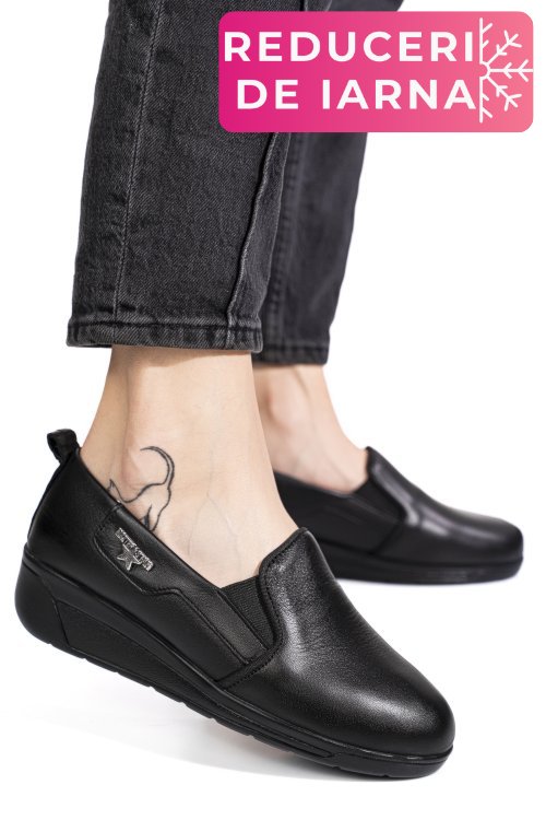 Pantofi negri piele naturala 0pc3aka