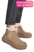 GHETE TAUPE PIELE NATURALA INTOARSA IS771403