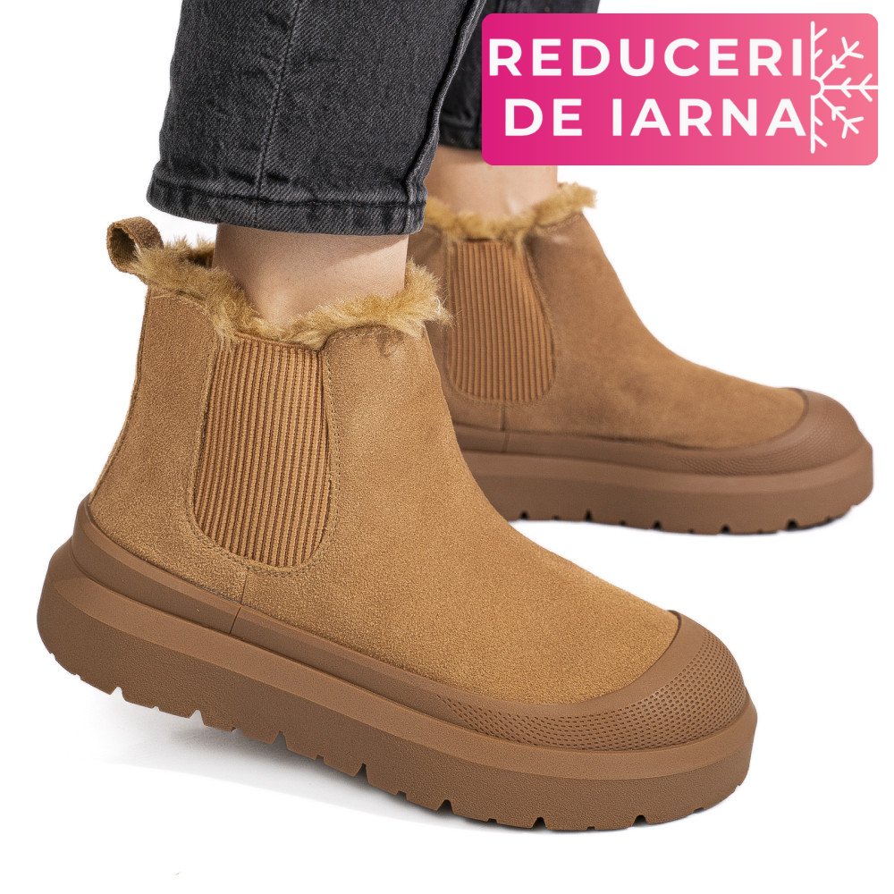 GHETE CAMEL PIELE NATURALA INTOARSA IS771403