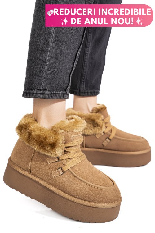 Ghete camel piele naturala intoarsa is771270