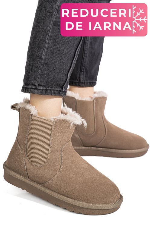 Cizme taupe piele naturala is771421