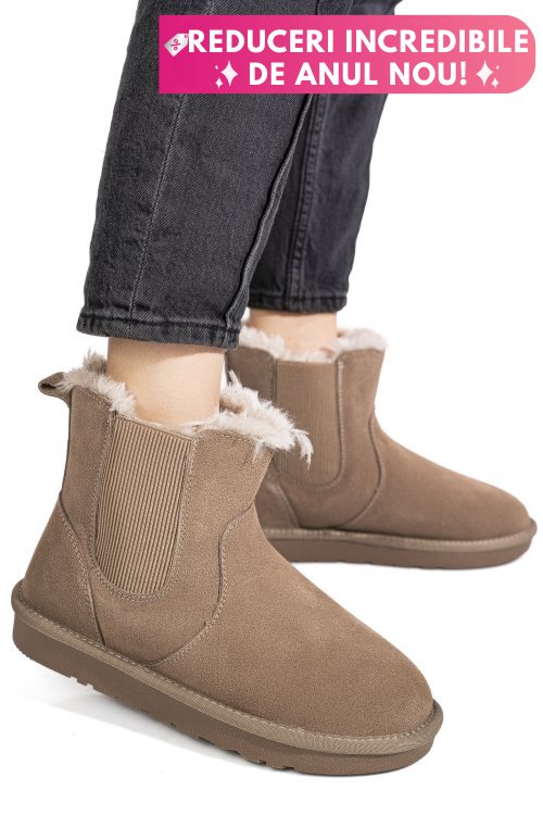 Cizme taupe piele naturala is771421