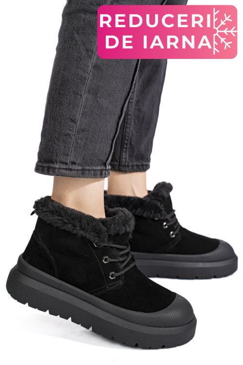 Ghete negre piele naturala is771400