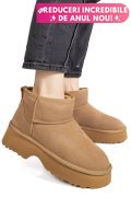GHETE CAMEL PIELE NATURALA INTOARSA 1S77274