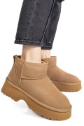 GHETE CAMEL PIELE NATURALA INTOARSA 1S77274