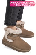 CIZME TAUPE PIELE NATURALA INTOARSA IS771214