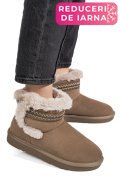 CIZME TAUPE PIELE NATURALA INTOARSA IS771214