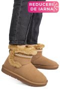 CIZME CAMEL PIELE NATURALA INTOARSA IS771214