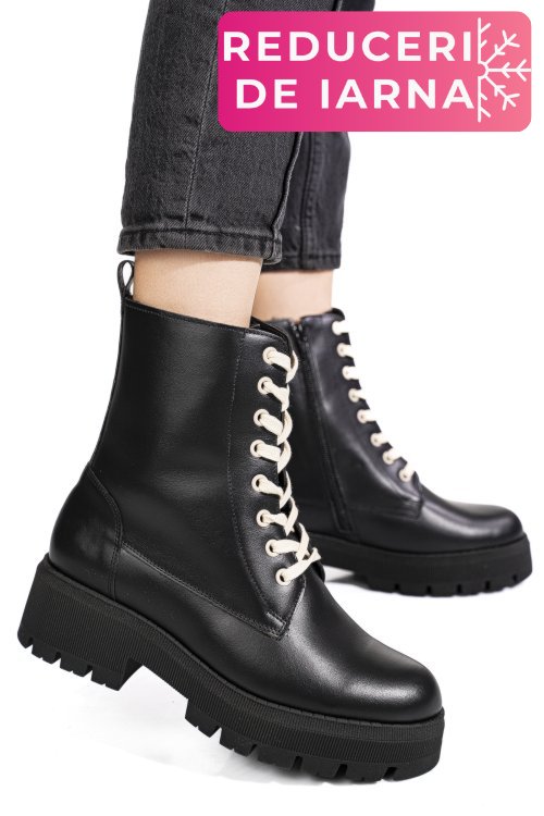 Ghete negre piele naturala 1s7734