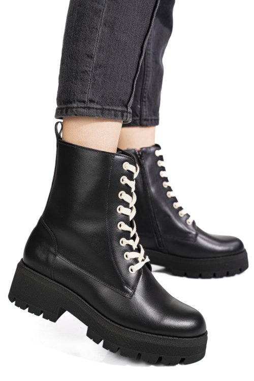 Ghete negre piele naturala 1s7734