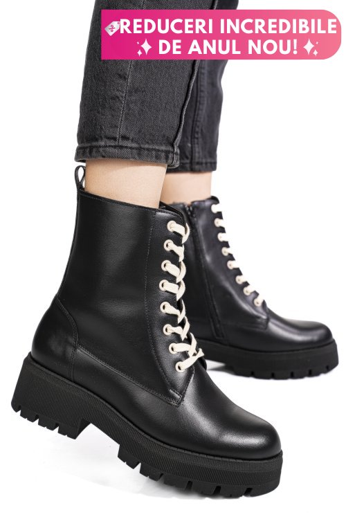 Ghete negre piele naturala 1s7734