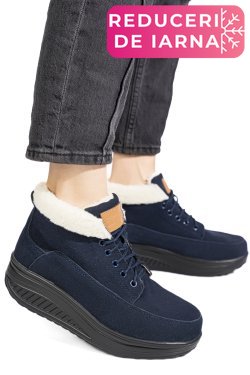 GHETE NAVY PIELE NATURALA INTOARSA ASP603-1