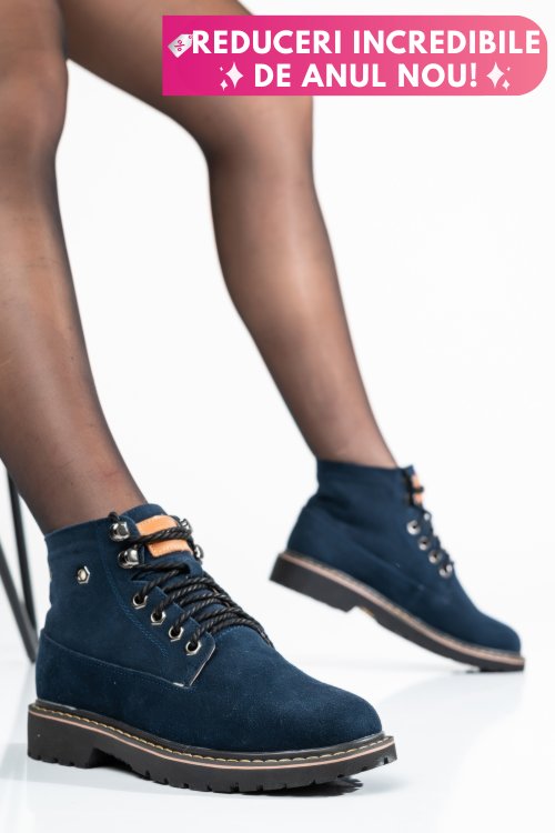 Ghete navy piele naturala intoarsa 1sp952-1