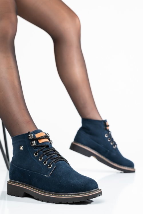 Ghete navy piele naturala intoarsa 1sp952-1