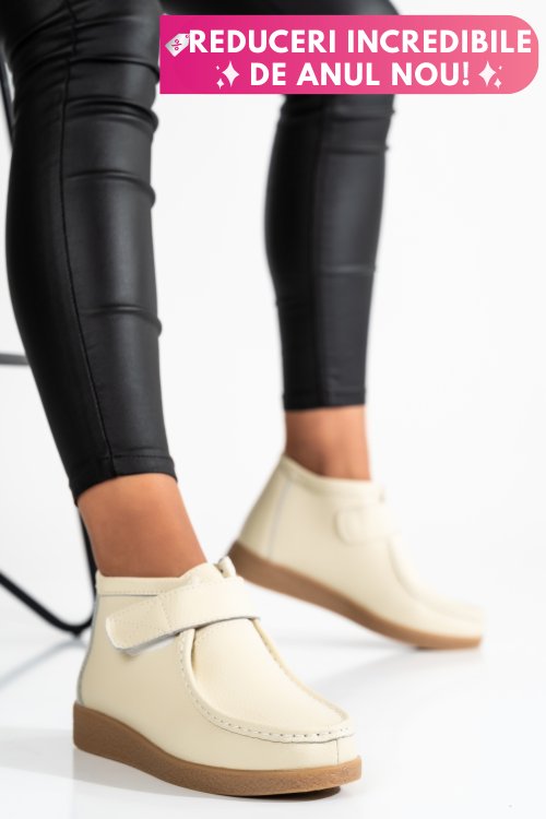 Ghete beige piele naturala 9sp601-1