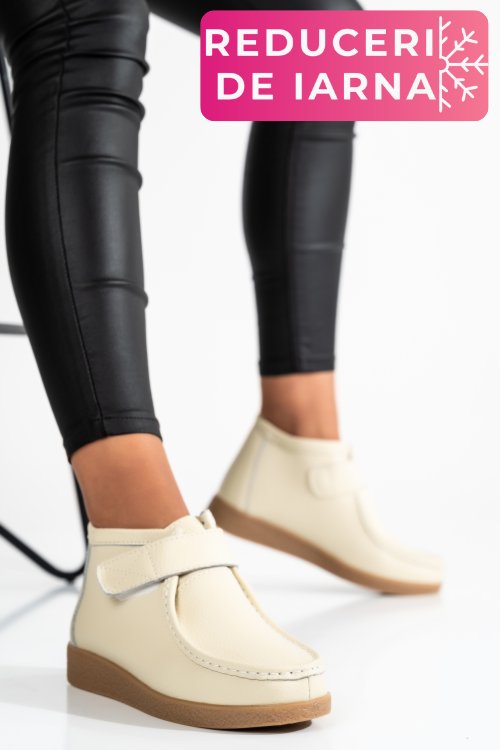 Ghete beige piele naturala 9sp601-1