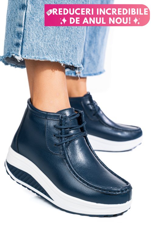 Ghete bleumarin piele naturala asp385