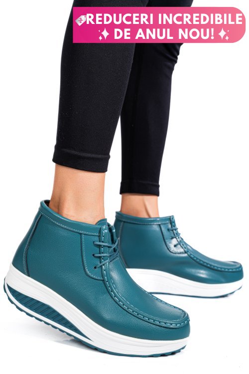 Ghete albastre piele naturala asp385