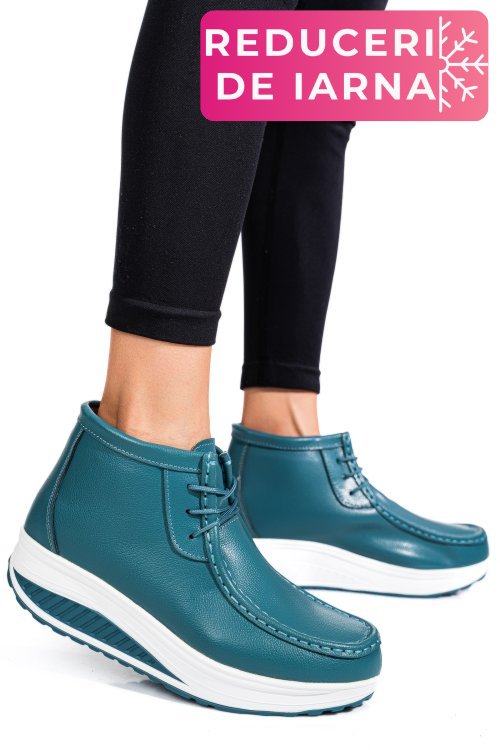 Ghete albastre piele naturala asp385