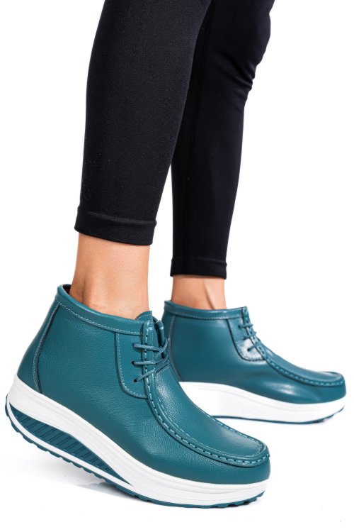 Ghete albastre piele naturala asp385