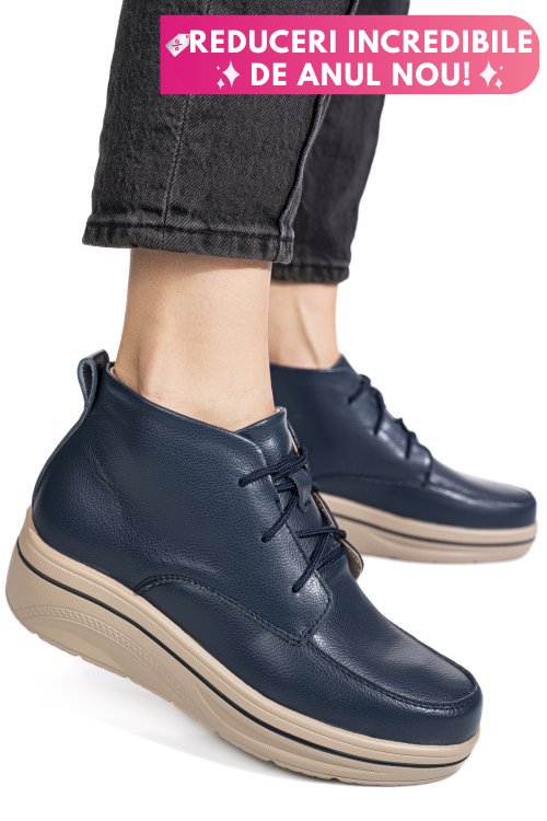 Ghete bleumarin piele naturala 0sp583