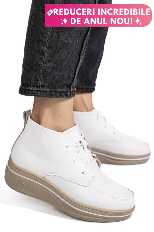 Ghete albe piele naturala 0sp583