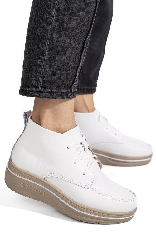 Ghete albe piele naturala 0sp583