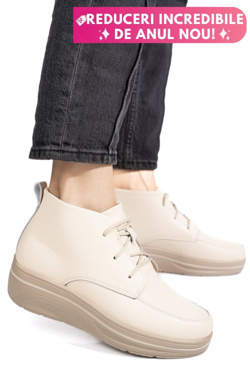 Ghete beige piele naturala 0sp583