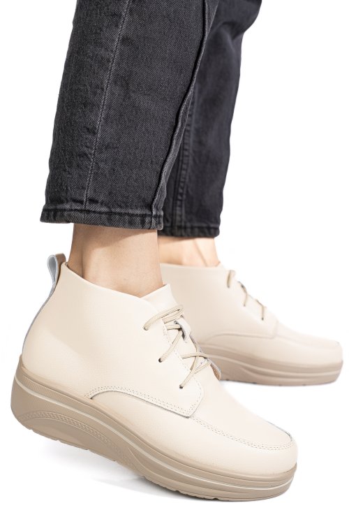 Ghete beige piele naturala 0sp583