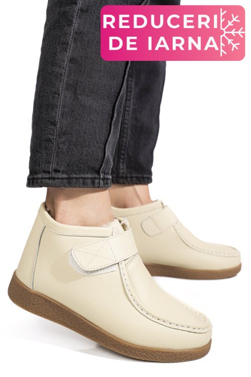 Ghete beige piele naturala 9sp601-2