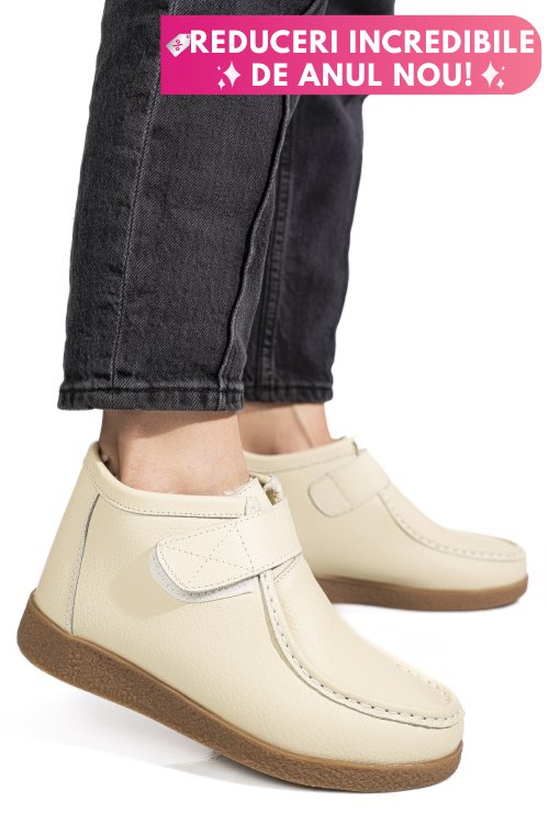 Ghete beige piele naturala 9sp601-2