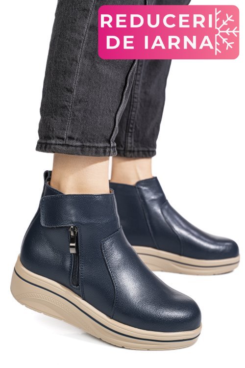 Ghte bleumarin piele naturala 2sp0682