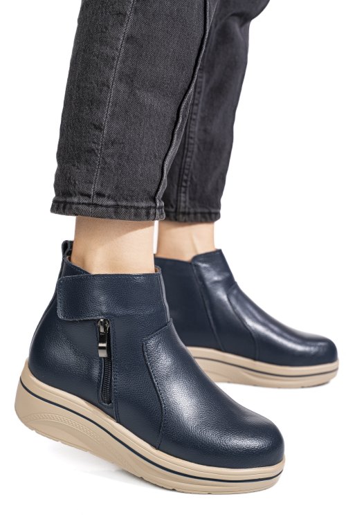 Ghte bleumarin piele naturala 2sp0682