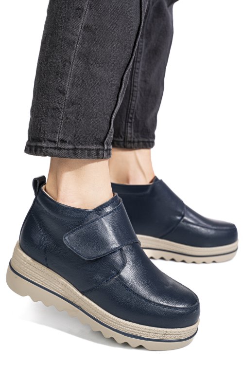 Ghete bleumarin piele naturala 2sp0651