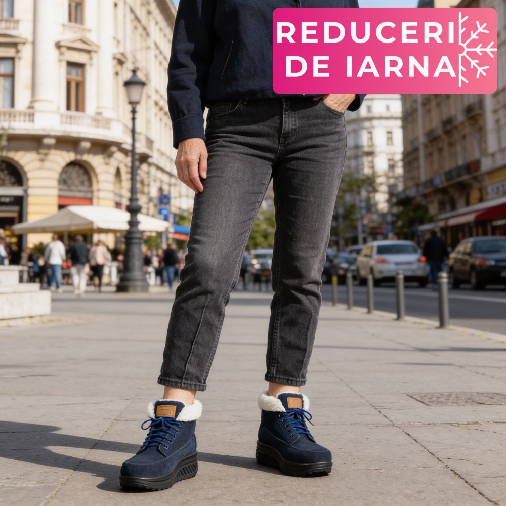 GHETE NAVY PIELE NATURALA INTOARSA ASP603-1