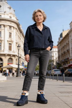 GHETE NAVY PIELE NATURALA INTOARSA ASP603-1