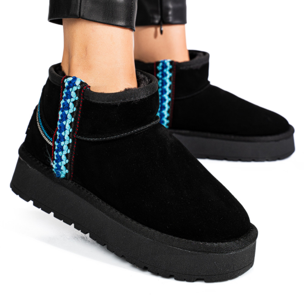 SOPRANI COUTURE, CIZME NEGRE PIELE NATURALA INTOARSA SCW421P20