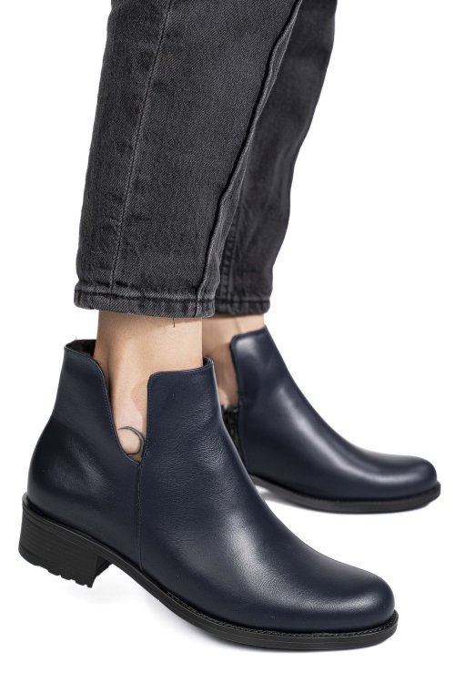 Ghete bleumarin piele naturala 0pc25nef