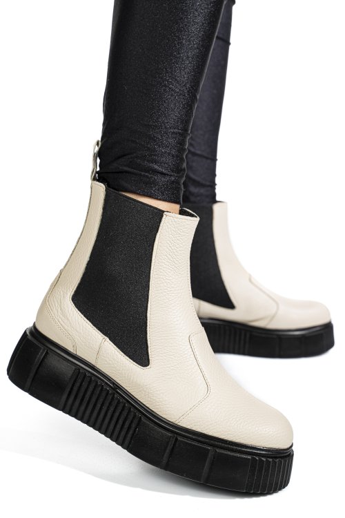 Ghete albe piele naturala 2pc01l