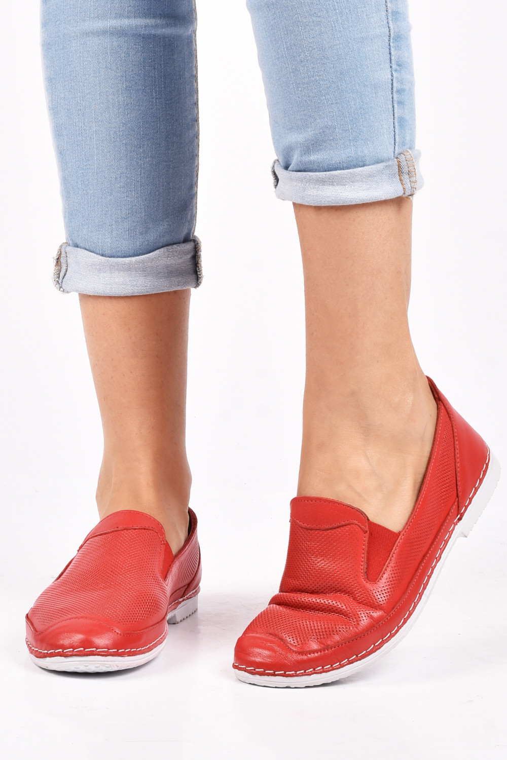 ESPADRILE ROSII PIELE NATURALA 5PC216